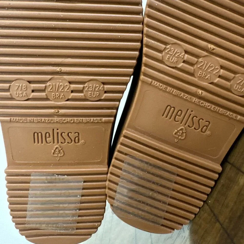 Mini Melissa Jeremy Scott Bear Rain Boots Toddler US 7/8 Brown Rubber Boots